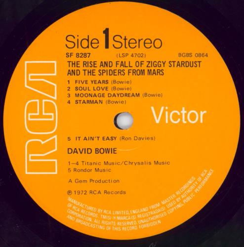 David Bowie The Rise And Fall Of Ziggy Stardust - 1st UK
